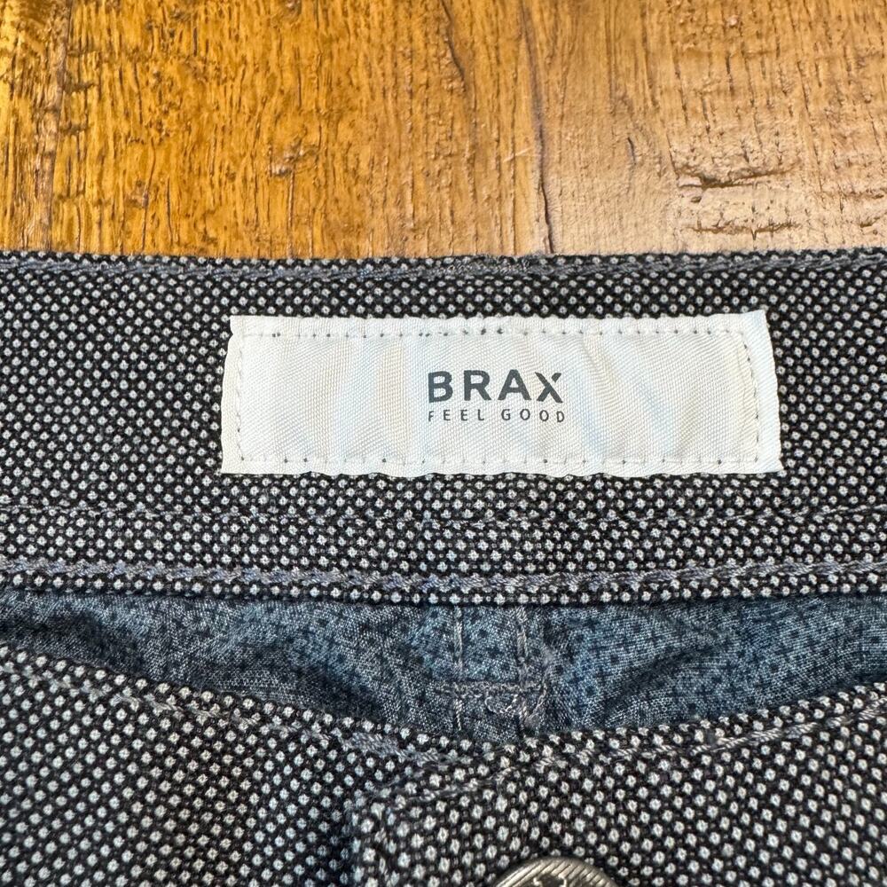 Brax Cooper Fancy Mens Grey Textured Regular Fit Pants 36x34 Straight Leg - Picture 2 of 9